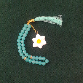 شراء مسبحة صلاة 33 حبة زهرة النرجس باللونين الأخضر والأبيض | دیدار